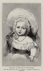 Der König im Alter von fünf Monaten